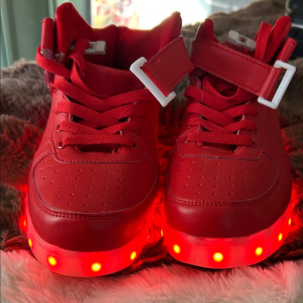 Vibrant Red Women's High-Top Sneakers
